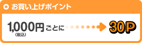 お買い上げポイント 1000円ごとに30P