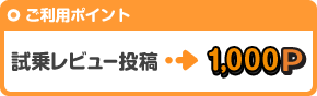 ご利用ポイント 試乗レビュー投稿→1000ポイント